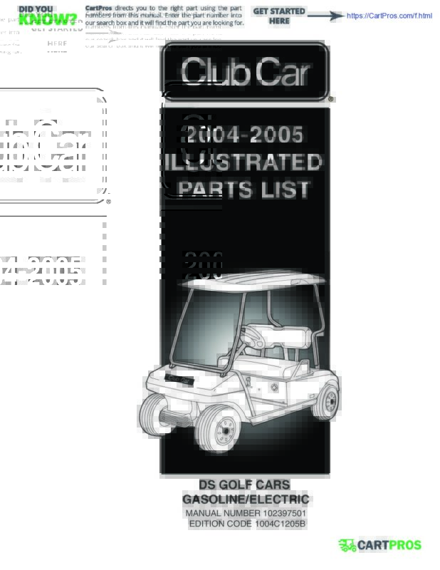 Club Car DS Manuals Golf Cart Parts, Manuals & Accessories CartPros
