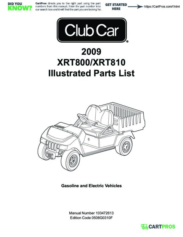 Club Car Carryall/XRT/CE Manuals - Golf Cart Parts, Manuals & Accessories |  CartPros