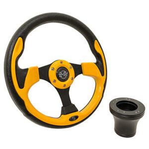 1985-Up Yamaha - GTW Yellow Rally Steering Wheel with Black Adaptor