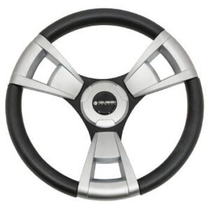 1982-Up Club Car DS Gussi Italia Model 13 Black and Brushed Steering Wheel