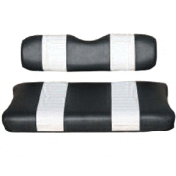 Club Car Precedent Black / White Front Seat Cover Set (Fits 2004-Up)