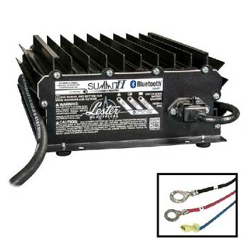 Lester Battery Charger - 1050W 24/36/48V, 5/16-in Ring Terminals with QD Lockout, 3 Ft.