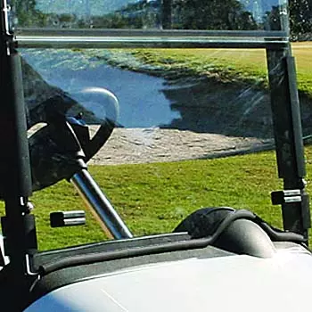 Clear E-Z-GO RXV Folding Windshield With Rubber Trim (Fits 2008-Up)
